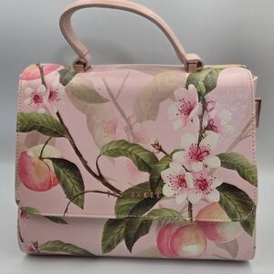 NEW Ted Baker Deanna Peach Blossom Crosshatch Small Satchel